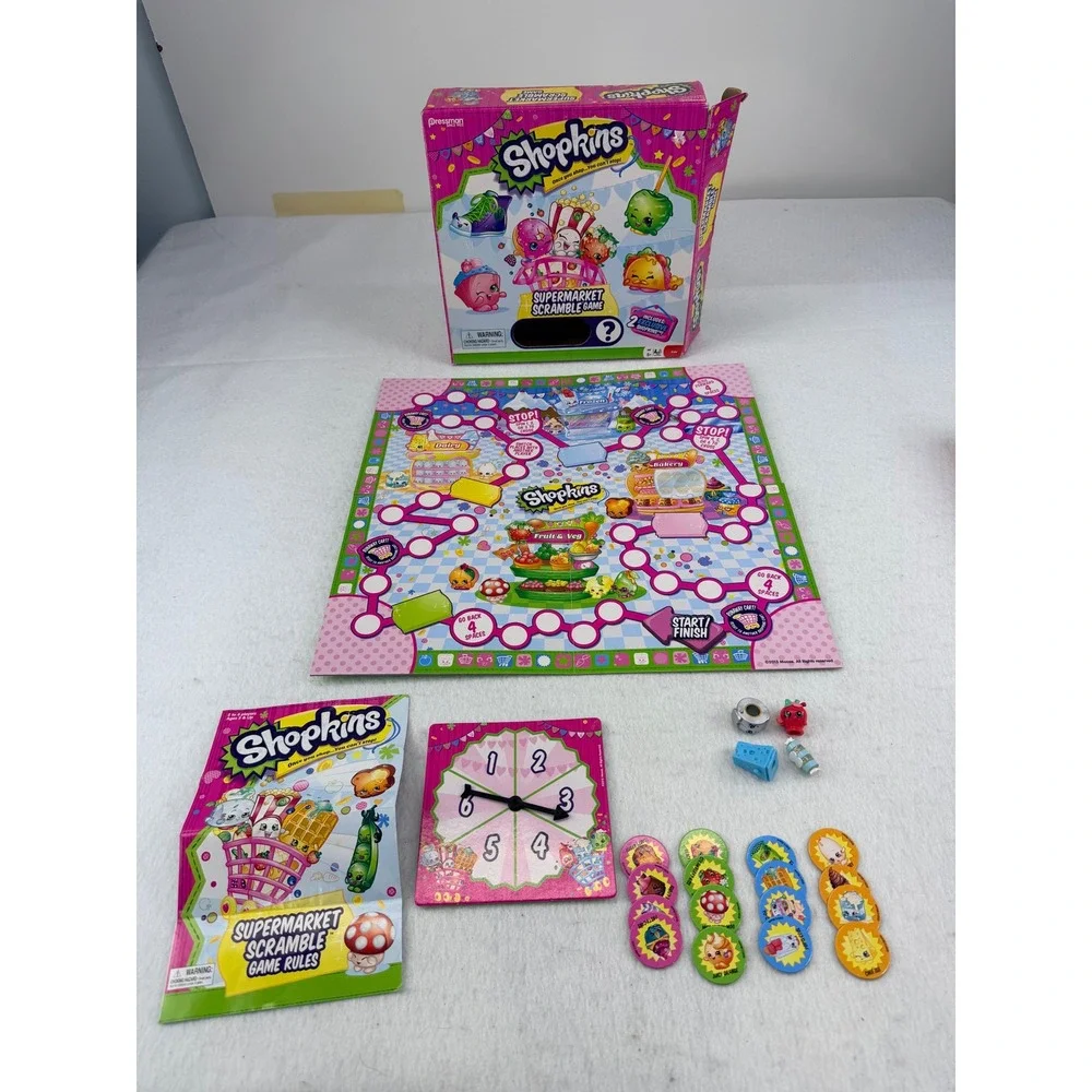 Shopkins Bundle Blanket Supermarket Scramble & Make A Deal Games Complete